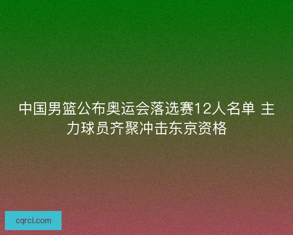 中国男篮公布奥运会落选赛12人名单 主力球员齐聚冲击东京资格