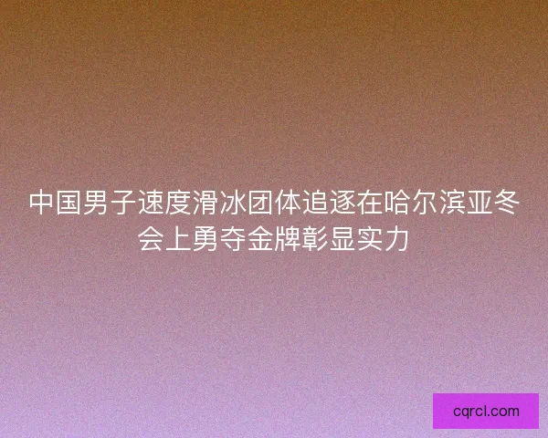 中国男子速度滑冰团体追逐在哈尔滨亚冬会上勇夺金牌彰显实力